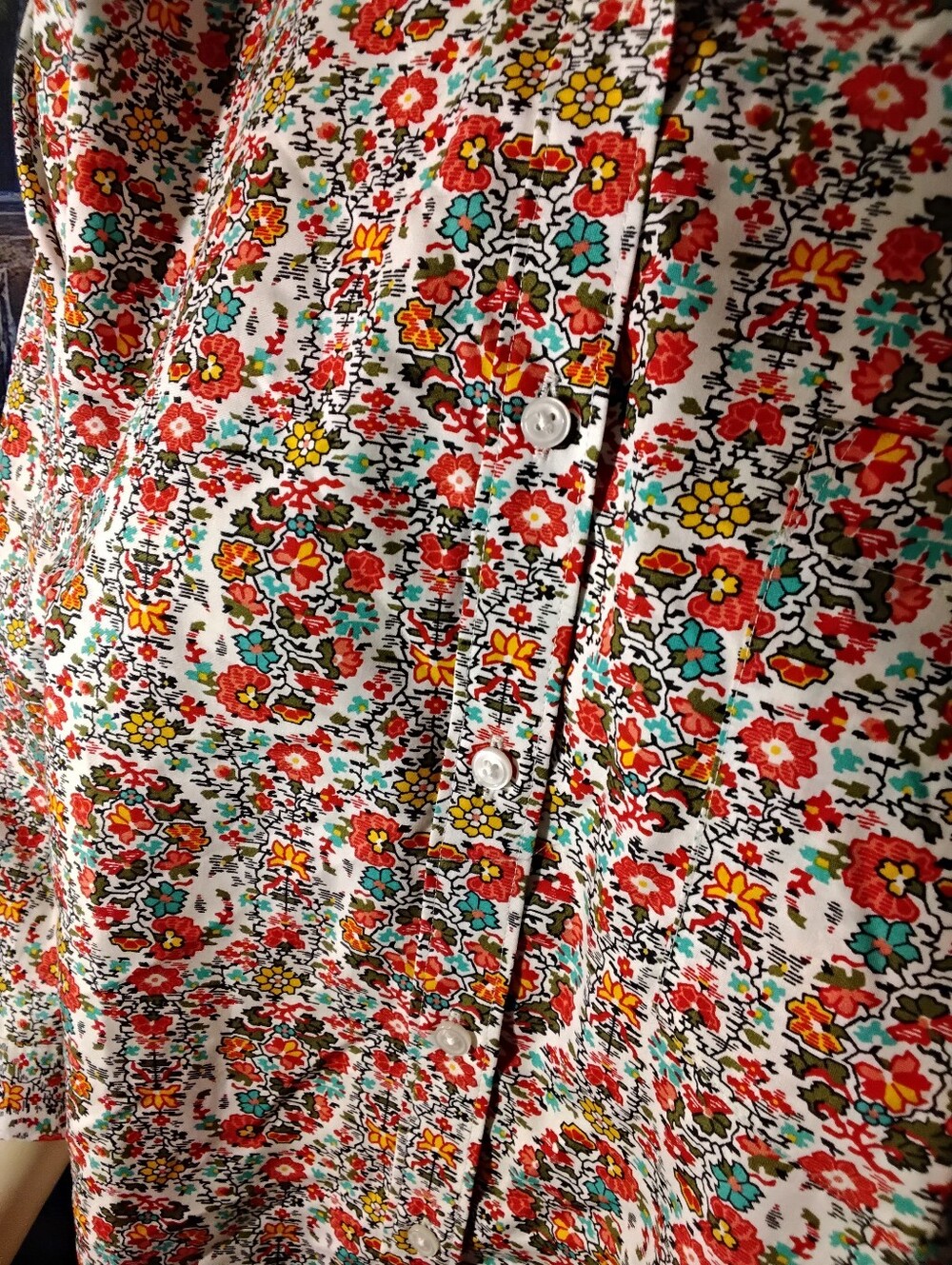 Lands End 3/4 Sleeve Lightweight paisley Blouse top Women's Size 18 NWOT NEW